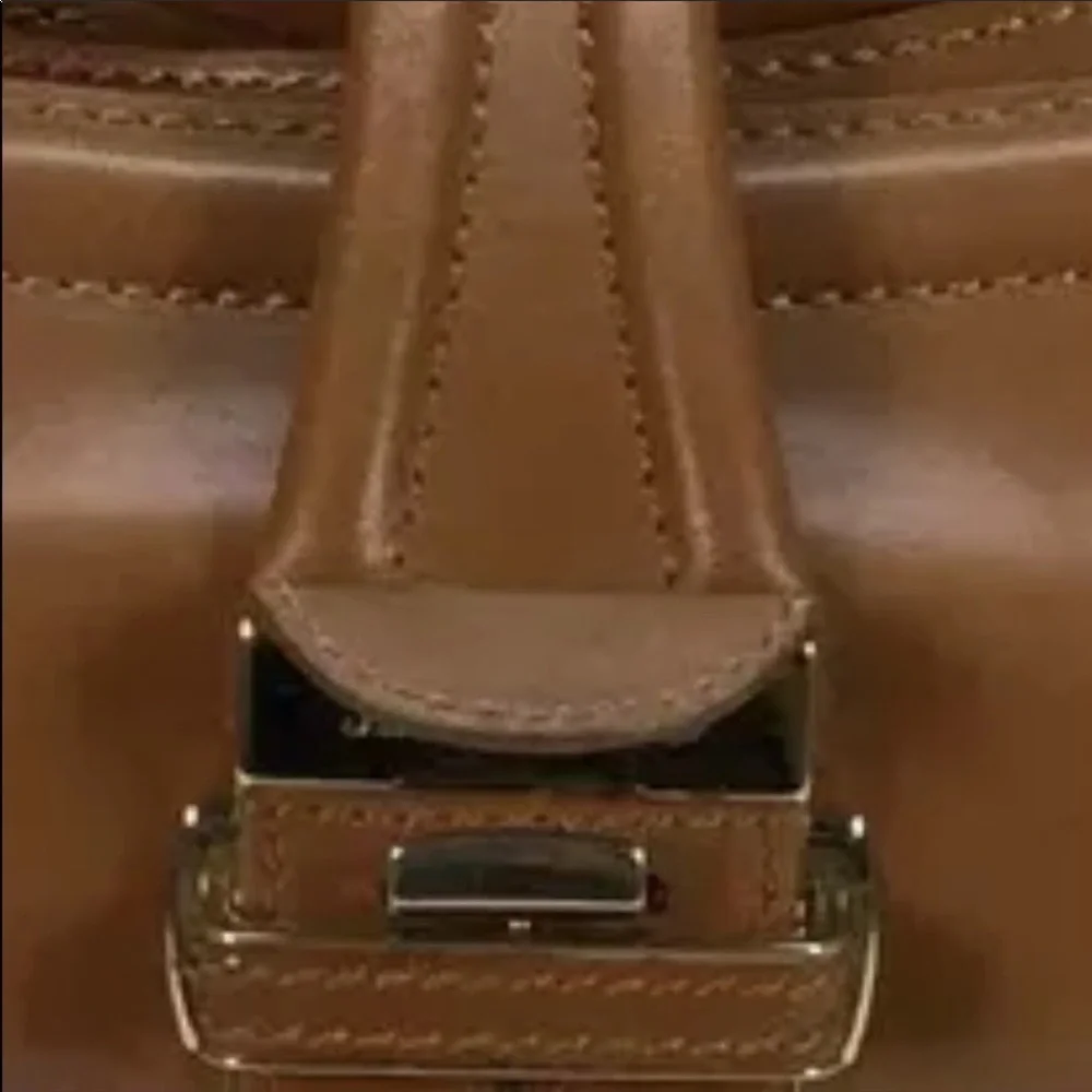 JIMMY CHOO Leather Tahula Hillary Tan Doctor Bag